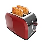 Cecotec Grille-pain vertical Toastin' time 850 Red Lite, 850 W, Capacité pour 2 tartines, Fente large, Acier inox, Fonctions préconfigurées pour plus de commodité, Contrôle du grillage personnalisable