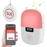 Shinmax Alarme Personne Agee APP Tuya WiFi Smart Bluetooth Bouton d'appel sans Fil pour Téléavertisseur Système d'Alarme Maison Alerte et SOS Alarme Pager pour Maison Personne Âgée Malade Handicapé