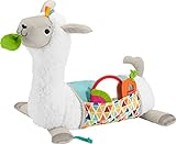 Fisher-Price Mon Coussin d'éveil Lama en peluche avec 3 jouets amovibles, jeu sur le ventre et assis, dès la naissance, GLK39