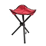BLLBOO Chaise Pliante - Chaise de pêche Chaise trépied Pliante Portable pour Camping en Plein air Randonnée Pêche Pique-Nique BBQ Voyage(L-Rouge)