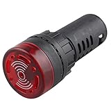 HALJIA Ad16–22SM LED Buzzer Signal d'alarme Voyant Lumineux Flash Alertor AC220 V 20 mA 22 mm de diamètre