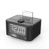 RéVeil NuméRique avec Charge USB, 2 Alarmes Fonction Snooze LED à Affichage Double Alarme avec RéPéTition Fente pour Carte TF Radio FM pour Maison Voyage