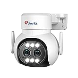 Ctronics 6x Zoom Hybride PTZ Caméra Surveillance WiFi Extérieur à Double Objectif Caméra IP Détection Humanoïde Suivi Auto avec Zoom Auto 355° 90° Vision Nocturne Couleur Audio Bidirectionnel IP66