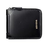 Générique Hommes Portefeuilles Porte-Monnaie Embrayage Hasp Retro Short Wallet Package Multi-Card Holder Lunch (Black, One Size)
