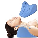 BORPEIN SoftSense Appareil de traction cervicale pour le cou et les épaules, avec thérapie magnétique, oreiller chiropratique, masseur de cou pour soulager la douleur TMJ (bleu)