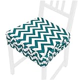 emmevi AZALEA11D Coussin de chaise déhoussable lavable pour chaise Zig Zag Bande élastique Vert
