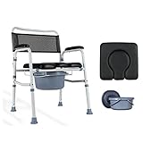 Chaise d'aisance réglable en hauteur, avec accoudoirs chaise d'aisance pliante stable et fiable pour les personnes âgées handicapées grands-parents handicapés chaise de toilette d'aisance A (B)