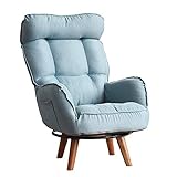 Axdwfd Chaise longue Lounge Chair, Lazy Couch Feeding Chair Chambre Single Sofa Chair Girl Jolie Chambre Balcon Petit Sofa 70x60x108cm (Color : Lake Blue)
