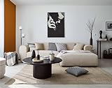Lisa Design - Aumance - canapé d'angle Droit 4 Places - en Velours côtelé - Beige