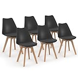 IDMarket - Lot de 6 chaises scandinaves SARA Noires pour Salle à Manger