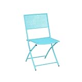 greemotion 126934 Chaise de jardin pliante Mykonos - Bleu (Turquoise) - Lot de 2