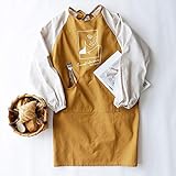 Tablier Chemisier adulte longues en coton pur manches travail Mode Cuisine imperméable Vêtements Doublure imperméable (Color : Yellow)