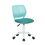 Homy Casa Chaise de Bureau Chaise de Bureau pivotante réglable Siège en Tissu Chaise de Bureau Ergonomique sans accoudoir Turquoise