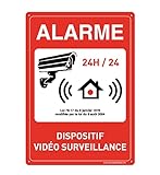 AUA SIGNALETIQUE - Panneau De Signalisation en PVC Rigide et Compact 1.5 mm. (121 x 170 mm, Alarme Dispositif Vidéo Surveillance 2)