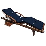 Detex® Coussin pour transat Chaise Longue de Jardin Bleu 195 cm Rembourré Relax