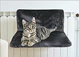ADEPTNA Lit de luxe pour chat ou chaton à suspendre sur radiateur avec panier en polaire chaude et cadre en métal solide et durable