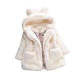 Gemini_mall® Manteau d'hiver à capuche avec oreilles de lapin en fausse fourrure pour bébé fille de 1 à 5 ans - Beige - 18 mois