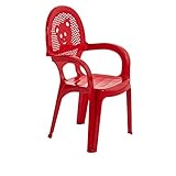 Chaise en plastique - pour jardin/extérieur - pour enfant - rouge - meuble pour enfant - lot de 2