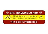 Lot de 2 autocollants GPS pour alarme de vélo - Avertissement sur sécurité GPS - Autocollant extérieur pour vitres de voiture, moto, camion, engins de chantier