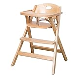 roba Chaise haute pliante, chaise haute pliante qui économise l'espace, chaise haute pour les bébés et les enfants, en bois naturel.
