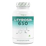 L-Tyrosine - 240 capsules - 1300 mg par portion journalière - 4 mois d'approvisionnement - Végétalien - Dosage élevé - Acide aminé