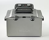 BRANDT - FRI2203E - Friteuse 100% sans BPA - Grande Capacité de 5 Litres - indicateurs Lumineux - Thermostat réglable jusqu'à 190°C - Puissance : 3000W