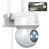 TOAIOHO 2K Caméra Surveillance WiFi Extérieure, Caméra Surveillance, Vision Nocturne Colorée, IP66, Alarme Sonore et Lumineuse, Détection de Mouvement, Audio Bidirectionnel, Android/iOS