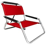 Neso Lot de 2 chaises de Plage légères et résistantes à l’Eau avec bandoulière et Poche à glissière - à Plis Minces (Lehua Red)