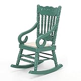 Chaise de maison de poupée verte, chaise miniature verte légère et portable à longue durée de vie pour poupées bébé(Vert foncé)