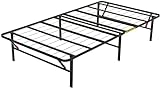 Amazon Basics Cadre de lit pliable - Montage sans outil - Rangement sous le lit , Lit simple, 90 x 190 cm, 35.5H cm, Noir