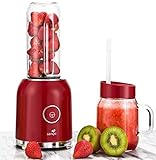 Senya blender smoothie avec 2 bouteilles portables rouge Juicy Delight 250W, 6 lames en inox, SYCP-M025, sans BPA