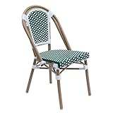 Oviala Chaise de terrasse en Aluminium et rotin synthétique Vert foncé