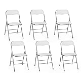 IDMarket - Lot de 6 chaises Pliantes KITY Blanches en PU