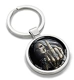Biomar Labs® 3D Metal Porte-clés Skull Middle Finger Crâne Majeur MГ©dius Tête de Mort Cadeau pour Homme et Femme KK 161