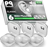 PQ Wax Lot de 6 bouchons d'oreille en silicone pour dormir et nager - Bouchons d'oreille en gel pour annulation du bruit, protection auditive - Bouchons d'oreilles avec blocage du son 32 dB (6