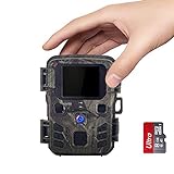 SUNTEKCAM Mini Caméra de Chasse 20MP 1080P Étanche IP65 avec 8Go Carte SD 850nm Vision Nocturne Caméra de Surveillance pour Animaux Sauvages et Domicile LCD 2.0 pouces