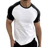 T-shirt à manches courtes avec coupe décontractée pour homme avec alarme vibrante, Blanc., L