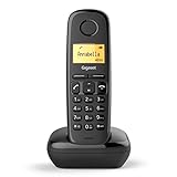 Gigaset A170 SINGLE - Téléphone fixe sans fil de base avec grand écran et technologie ECO DECT à économie d'énergie - Noir