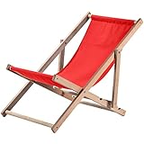 KADAX Chaise Longue Pliable en Bois pour se Détendre Confortablement à la Plage, sur Le Balcon ou dans Le Jardin, Transat Pliant d'Extérieur (Rouge)