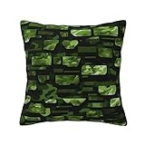 KoNsev Housses de coussin carrées douces pour canapé, lit, banc, chaise, 45,7 x 45,7 cm, vert camouflage militaire