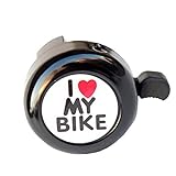 Alarme en métal Guidon vélo Cloche Coeur vélo klaxon Accessoires vélo Housse De Couette avec Fermeture Éclair (Black, One Size)