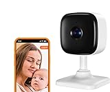 BJS Caméra Surveillance WiFi, 1080P Babyphone Caméra pour Surveiller Les Bébés/Maison, Intérieure 360 °, Audio Bidirectionnel, Détection Mouvement & de Son, Carte SD&Cloud 1 Unité (Lot de 1) Blanche