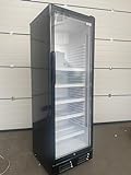 ICESHOP Réfrigérateur à Boissons Noir Frigo Professionnel, 380 L, 210 W, 1 Porte Vitrée, 600x595x1760mm - SC-380C