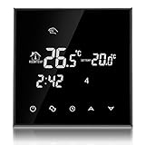 Beok TGT70-EP Thermostat électrique Programmable Thermorégulateur de Température Ambiante Smart Digital avec écran Tactile en Verre, 230V 16A, Noir