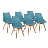 IDMarket - Lot de 6 chaises scandinaves SARA Bleu Pastel pour Salle à Manger