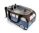 BRISA VW Collection - Volkswagen Combi Bus T1 Camper Van Sac Isotherme 25 L (Bleu pétrole/Brun)