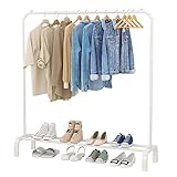 UDEAR Porte-vêtement Autoportant Cintre Multifonctionnel Unipolaire Chambre Vêtements Rack Chambre, Blanc