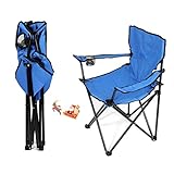 LANTUS Chaise de Camping Pliante en Plein air, siège Pliable Portable léger Chaise de Camping Pliante avec Porte-gobelet, Chaise de pêche, Chaise de Pique-Nique en Plein air (Bleu)