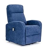 Mon Fauteuil Relax Chanel1 Fauteuil Electrique releveur Dispositif Médical 2 Roues siège à Micro-Ressorts Doux fauteuils pour Personnes âgées Fauteuil de Relaxation Bleu