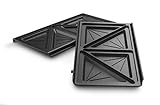 De'Longhi Set de plaques à sandwich DLSK154 – Accessoires de cuisine pour De'Longhi MultigGrill SW12, grille de cuisson avec cavité diagonale, en aluminium moulé sous pression, noir